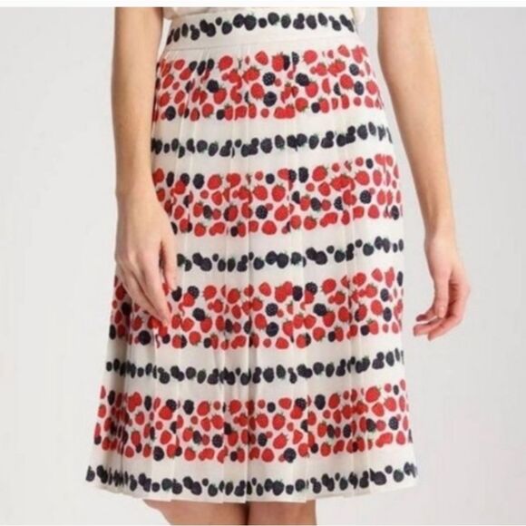 Jcrew Berry Pleated Skirt Size Tall 10 - Picture 2 of 16